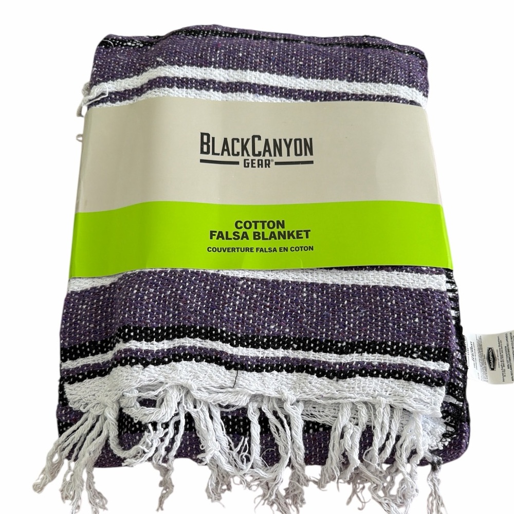 Black Canyon Purple Cotton Falsa Blanket New in packaging NOT with Tags - 4’x6’